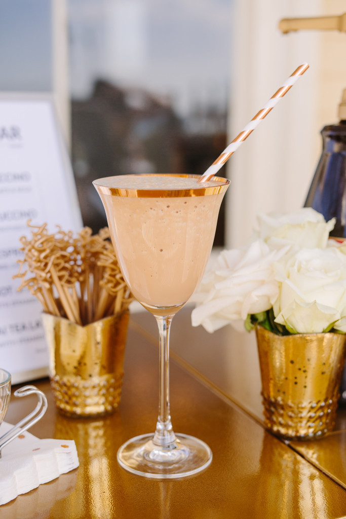 The Newport Bride's Yes Way Rose Styled Wedding Shoot with Espresso Dave's Coffee Catering frozen mochaccino goblet PC: Sarah Pudlo Photography