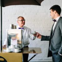 Add a Coffee Bar with Bold Color at Your Wedding Reception / 10 bold ways to wow your wedding guests as seen on Boston's Espresso Dave Coffee Catering www.espressodave.com / styling by Chancey Charm Boston / Kelly Benvenuto Photography / coffee catering boston/ wedding coffee / mobile coffee bars