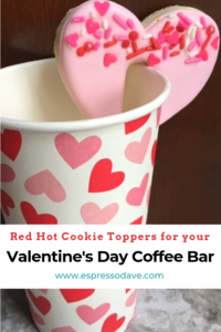 Take it from Cupid, these red hot cookie toppers are an irresistible way to show your Valentine's Day party guests some extra love! Click here to read about Boston's Espresso Dave's Coffee Catering suggestions to use with a coffee bar. www.espressodave.com Cookie Toppers by The Baker's Rack. #ValentinesDay #Valentines #coffeebar #Boston #valentinesdaytreats #galentines #galentinesday