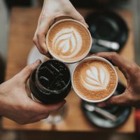 Three cups of specialty coffee